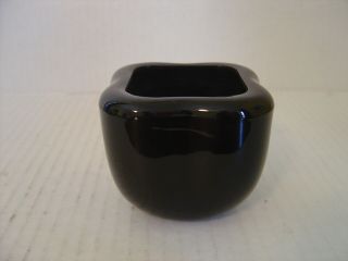 Vintage Heavy Thick Black Glass Small Square Shaped Bowl Or Planter 2 - 3/4 "