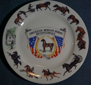 1989 Pickard China Commemorative Plate Ameirican Morgan Horse Bicentennial