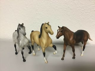 Breyer Horse Little Bits Set Of 3 - 2 Morgans And Quarter Horse