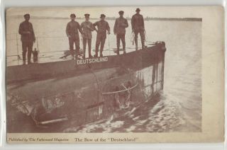 Wwi German U - Boat Submarine Deutschland,  Sailors,  Postcard K