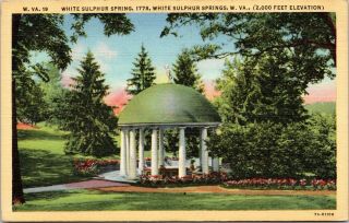 Postcard West Virginia - White Sulphur Spring Pavilion Gazebo Greenbrier Hotel