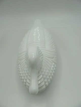 Atterbury & Co.  Glass Duck on Nest Candy Dish Milk Glass Embossed Designs 1887 2