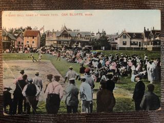 Baseball Game At Waban Park Postcard,  Oak Bluffs,  Ma