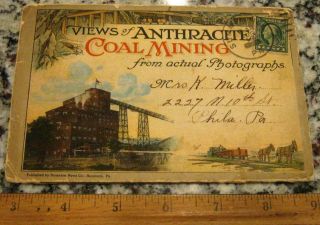 Souvenir Postcard Folder 18 Color Views Of Anthracite Coal Mining Actual Photos