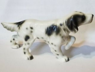 Vintage Porcelain Bird Hunting Dog English Setter Long Hair Pointer Figurine 2