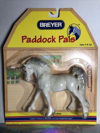 Breyer Unicorn 9020 Paddock Pal White Grey Little Bits 1606 Fantasy Retired