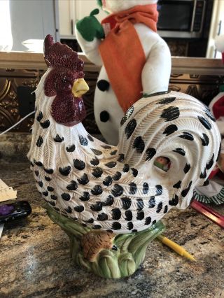 Rooster Chicken Figure Figurine Barn Farm Animal Ceramic Hand Painted 13 "