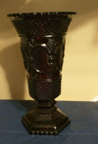 Vintage 1876 Avon Cape Cod Ruby Red - 8 " Tall Vase