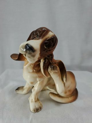 Vintage Norcrest Japan Basset Hound Dog Satin Finish Porcelain Figurine A233