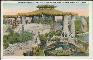Az - 032 Tx,  San Antonio,  Japanese Tea Garden,  Brackenridge Park,  Postcard 1920s