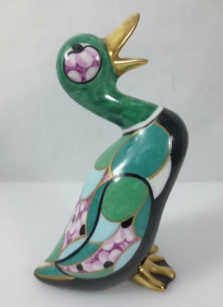 Manifattura Artistica Porcellane Italy Hand Painted Porcelain Duck Figurine