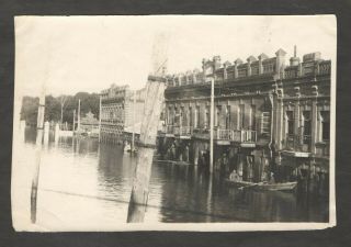 Russian China.  1932.  Harbin.  Flood.  View Of A Flooded Street.  Real Photo.