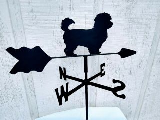 Havanese Roof Mount Weathervane Black Wrought Iron Look Made In Usa