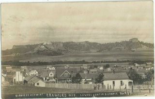 Crawford,  Ne Nebraska 1909 Rppc Postcard,  Birdseye View By S.  D.  Butcher
