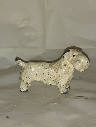 Antique Hubley Cast Iron White Standing Sealyham Terrier.  2.  25 "