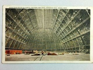 Vintage Postcard Goodyear Zeppelin Corps Factory & Lock Interior Akron Ohio Oh