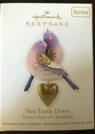 Two Turtle Doves 2012 Hallmark Ornament 12 Days Of Christmas Keepsake