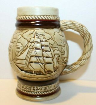 Avon Mini Beer Mug Sailboats - Handcrafted Ceramarte Made In Brazil 1982 Stein