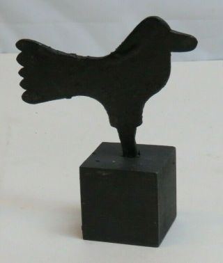 Vintage/antique Cut Out Black Steel Bird On Base / 1 - 7c