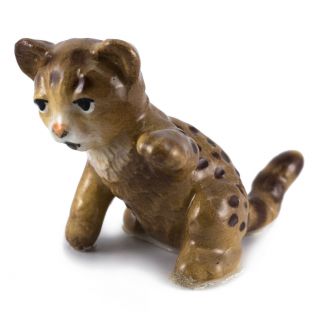 Vintage Hagen Renaker Spotted Baby Cougar 3315 Miniature Ceramic Figurine