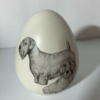 Eggzakly Porcelain Collectible Egg Sealyham Terrier Dog