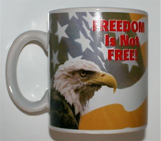 Freedom Is Not American Eagle Coffee Mug Estate Of Bobby Doerr Mlb Red Sox