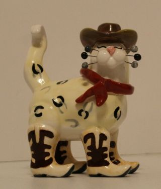 Annaco Creations Retired Whimsiclay Large Cat Tex By Amy Lacombe 21046 - Yr.  2002