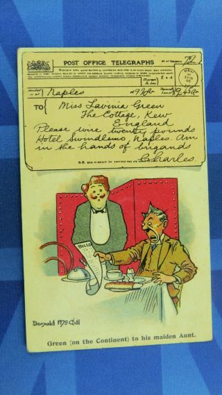 Vintage E.  S.  Donald Mcgill Comic Postcard 1900 