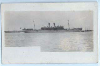 Wwi Uss Princess Matoika Troop Transport Ship,  Real Photo Postcard Rppc