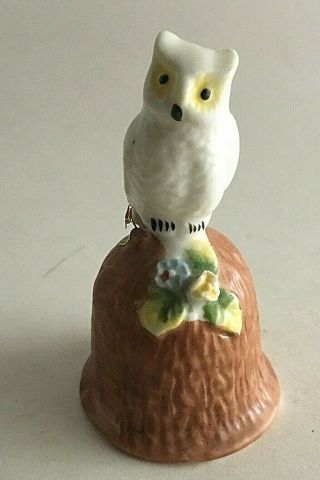 Vintage Ceramic Owl Bell Mid Century Modern 3.  5 " X 2 " Collectible Made In Taiwan