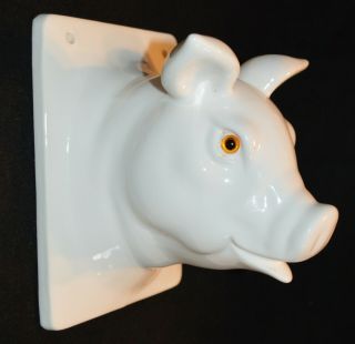 Vintage Ceramic Pig Head 3d Plaque Wall Hanging