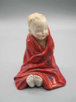 Vintage Royal Doulton This Little Pig Boy Wrapped In A Red Blanket Figurine