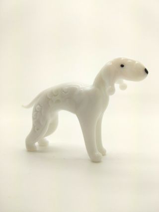 Bedlington Terrier Dog Handmade Blown Art Glass Figurine Miniature