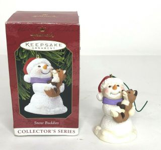 1999 Hallmark Keepsake Snow Buddies Series 2 Snowman Fox Ornament