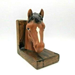 Single Vintage Lefton Realistic Horse Head Bookend