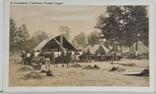 Houston Texas 1917 Camp Logan A Company Canteen Many Soldiers Postcard P15