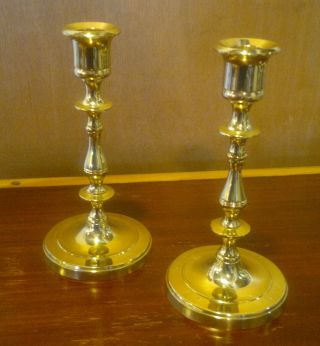 Baldwin Brass Candlesticks,  5 " Tall,  3 1/4 " Diameter Base