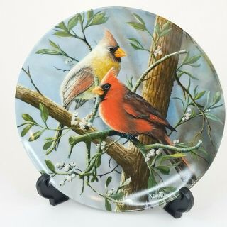 Vintage Edwin M.  Knowles Birds Of Your Garden By Kevin Daniel Cardinal Plate