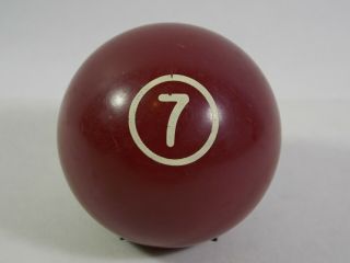 Vintage 7 Dark Red Solid 2.  25 " Pool Ball With A Circle Around The Number Eee2