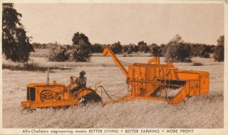 Vintage Allis - Chalmers All Crop Harvesters Advertising Postcard Farm Tractor