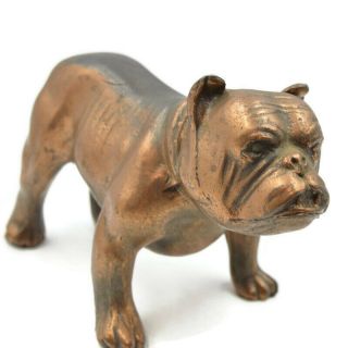 Vintage Copper Over Metal Bulldog Dog Figurine