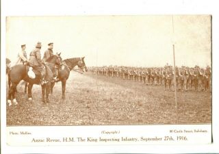 Ww1 Anzac Revue H.  M.  The King Inspecting Australian Infantry C.  1916
