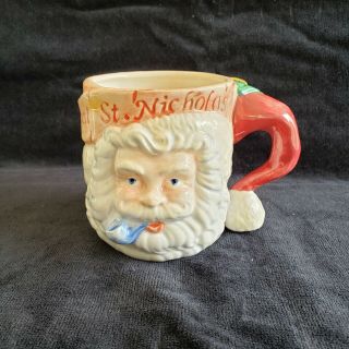 Christmas Santa Face 3d Coffee Mug Cup Pipe Smoking St Nicholas Papel Freelance
