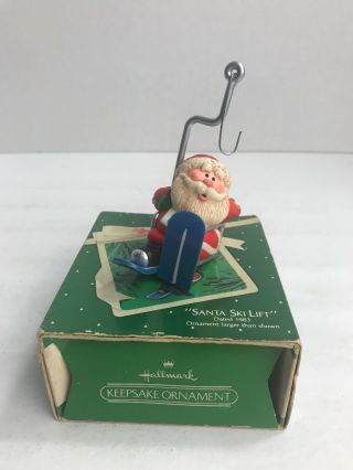 Vintage Hallmark Keepsake Christmas Ornament Santa Ski Lift Dated 1983