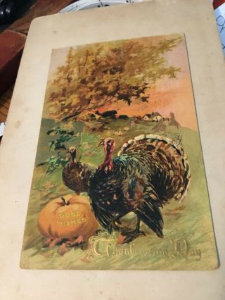 Vintage Raphael Tuck & Sons " Thanksgiving Day " Postcard Series No.  185