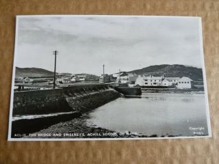 The Bridge & Sweeney’s Achill Sound Co.  Mayo Ireland Rp Postcard - Irish