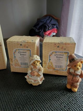 Cherished Teddies Figurines.  Pilgrim Boy And Girl 1994