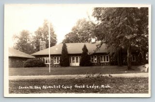 Grand Ledge Michigan Seventh Day Adventist Camp Rppc Real Photo Postcard