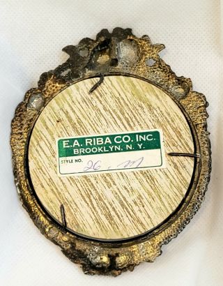 Vintage Small Metal Mirror E A Riba Co Inc Brooklyn NY 2