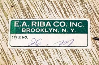 Vintage Small Metal Mirror E A Riba Co Inc Brooklyn NY 3